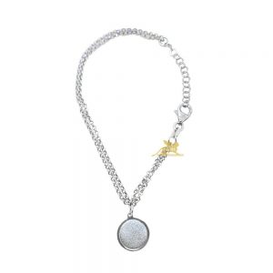 Srebrna narukvica sa okruglim medaljonom