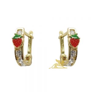 Zlatne minđuše sa cirkonima u obliku jagode