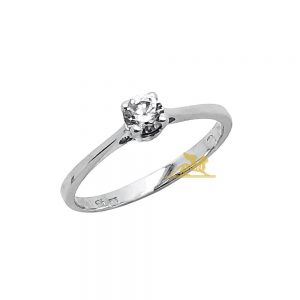 Zlatni 14 karatni prsten sa cirkonom