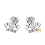 Minđuše od srebra u obliku krune