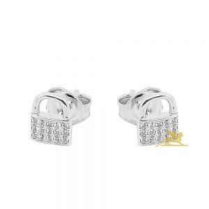 Srebrne minđuše u obliku malog katanca