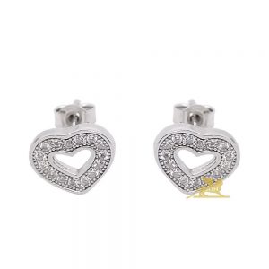 Srebrne minđuše u obliku srca