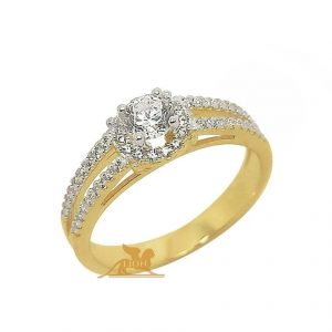 Zlatni verenički prsten sa cirkonima