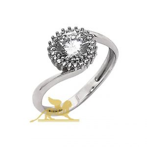 Prsten modernog dizajna od zlata sa cirkonima