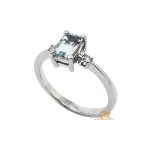 Brilijantski prsten - akvamarin