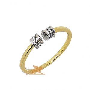 Neobičan zlatni prsten sa cirkonima