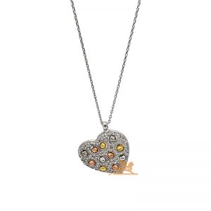 Srebrna ogrlica sa cirkonima različitih boja