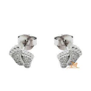 Srebrne minđuše u obliku stopa