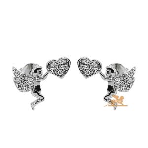 Srebrne minđuše anđeo ljubavi