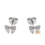 Srebrne minđuše u obliku mašnice