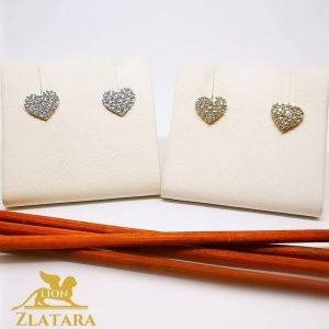 Elegantne zlatne minđuše u obliku srca