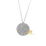 Elegantna srebrna ogrlica okrugla pločica