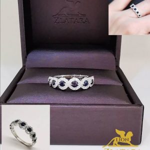 Prsten - plavi safir i brilijanti