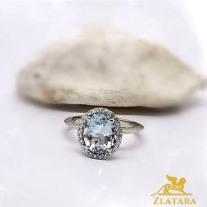 rsten sa akvamarinom i brilijantima