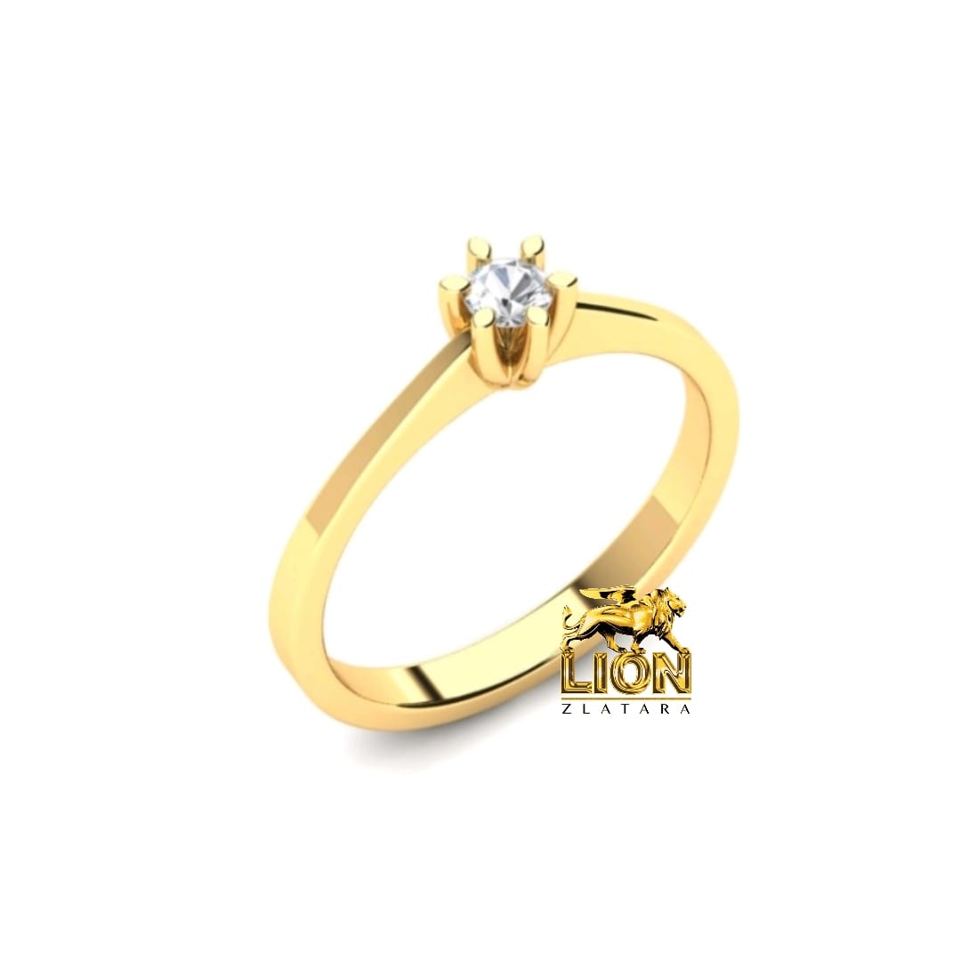 zlatni prsten sa brilijantom