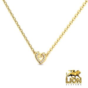 Ogrlica dva lanca i srce sa cirkonima