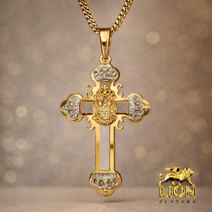 Srpski pravoslavni krst sa grbom Srbije - ručna izrada