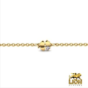 Narukvica detelina simol sreće sa cirkonima od žutog, belog ili roze zlata