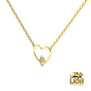 Ogrlica sa priveskom srce u srcu sa cirkonima