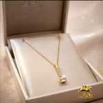 Ogrlica bzp104 sa brilijantima 4x0,005 ct i morganit 0,16 ct