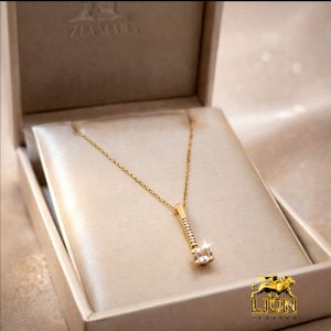 Ogrlica bzp104 sa brilijantima 4x0,005 ct i morganit 0,16 ct